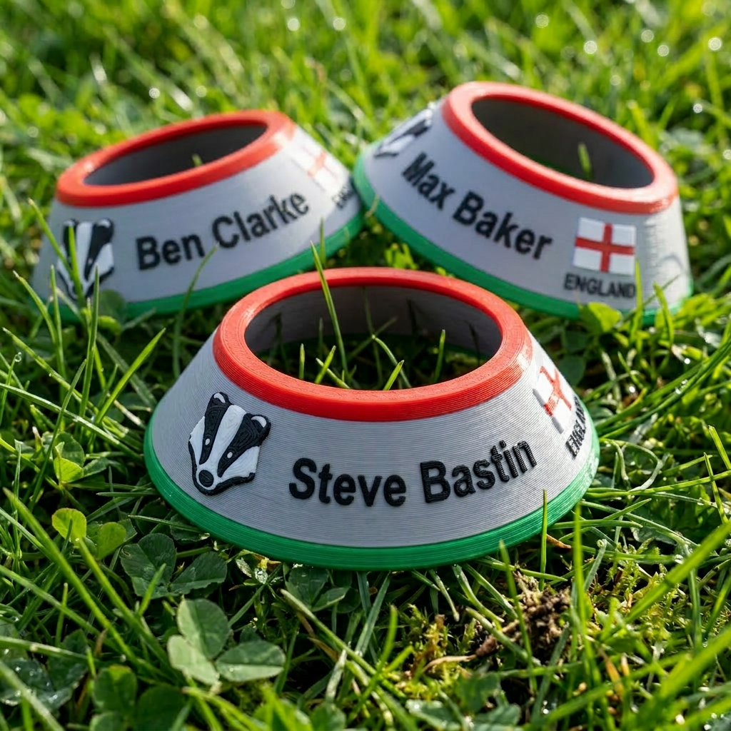 Image of VYPR Custom FootGolf Tee — personalised with name, badge and flag